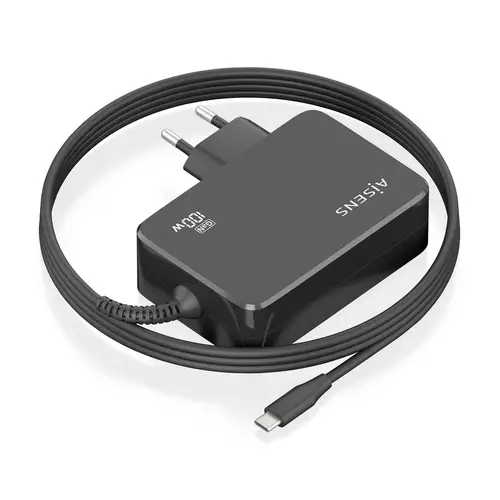 Cargador GaN 100W PD3.0 1xUSB-C 1.8m, Negro - Imagen 2