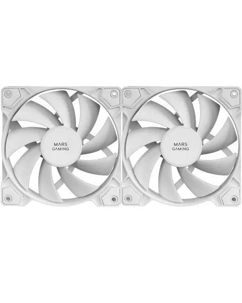 MF-PWMX2 Blanco, Kit 2 Ventiladores 120mm, Ultra silenciosos FDB 12dB, Sistema Anti-vibraciones, Sistema PWM