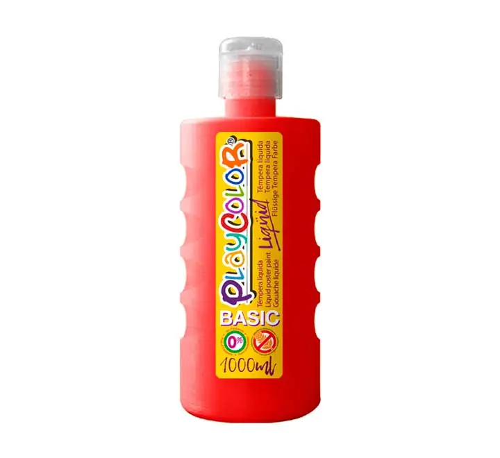 BOTE ERG. TEMPERA LIQ. PLAYCOLOR 1000ML ROJO