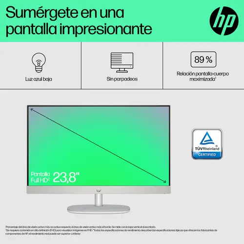 24-cr0014ns Intel® Celeron® N100 60,5 cm (23.8") 1920 x 1080 Pixeles PC todo en uno 8 GB DDR4-SDRAM 512 GB SSD FreeDOS Wi-Fi 6 (802.11ax) Blanco - Imagen 13
