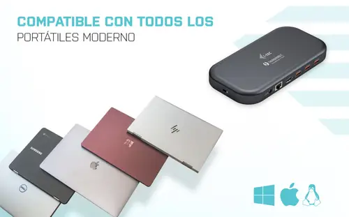 Thunderbolt 3/USB-C Dual 4K Docking Station + USB-C to DisplayPort Cable (1,5 m) + Power Delivery 60W - Imagen 5