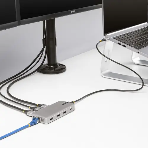 Adaptador Multipuertos USB-C para 3 Monitores - 4K 60Hz Doble + HDMI y DisplayPort 4K 30Hz - Hub USB de 3 Puertos - PD 100W - Docking Station de Viajes - Win/Chrome - Imagen 7