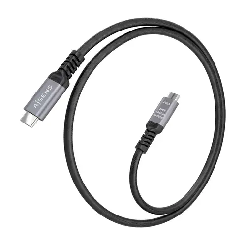 Cable USB4 Gen3x2 Aluminio 40Gbps 8K@60Hz 5A 48V 240W E-Mark, Tipo USB-C/M-USB-C/M, Negro, 1.0m - Imagen 2