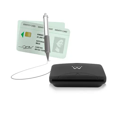 EW1052 lector de tarjeta inteligente USB USB 2.0 Negro - Imagen 2