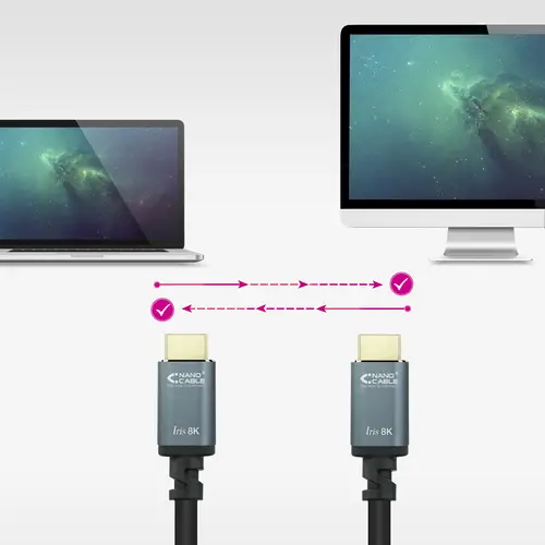 Cable HDMI 2.1 IRIS 8K A/M-A/M, Negro, 2 Metros - Imagen 4