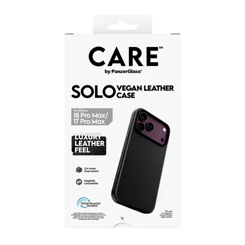 CARE by ® Solo Vegan Leather Case Black w. MagSafe iPhone 18 Pro Max | 17 Pro Max funda para teléfono móvil Negro - Imagen 3