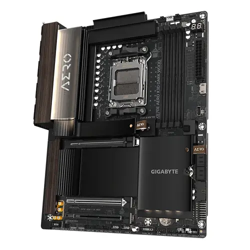 X870E AERO X3D DARK WOOD Placa Base  Compatible con CPUs AMD Ryzen 9000, VRM digital de 16+2+2 fases, hasta 9000 Hz DDR5 (OC), 2x PCIe 5.0 + 2x PCIe 4.0, Wi-Fi 7, LAN 5 GbE, USB 4 - Imagen 4