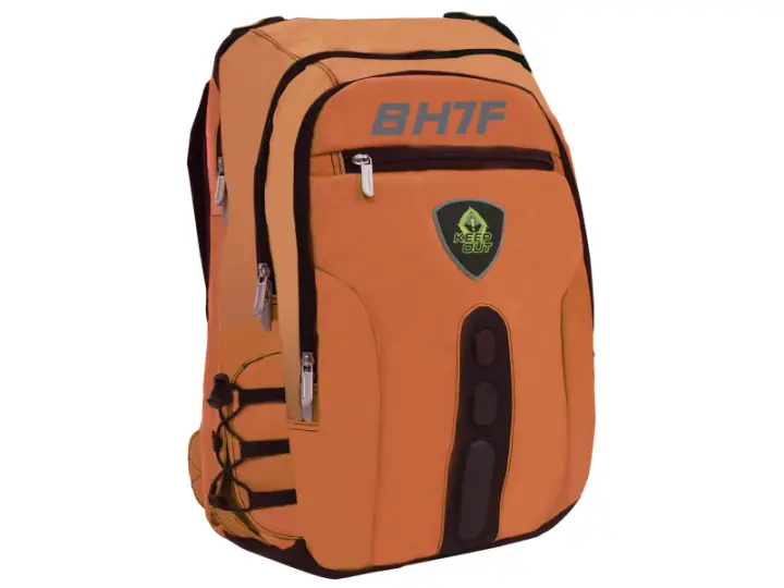 BK7F mochila Negro, Naranja Imitación piel, Nylon