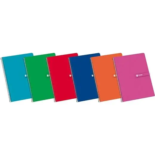 ENRI CUADERNO ESPIRAL FOLIO T/ DURA 80H DOBLE PAUTA 3MM COLORES SURTIDOS -5U-