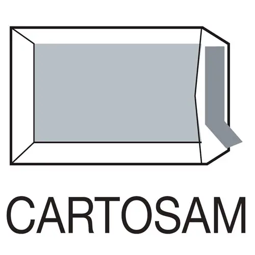 CAJA 100 BOLSAS DIN C4 (229X324) RESPALDO DE CARTÓN 450 G. OFFSET BLANCO 100 GRS. CARTOSAM RESPALDO CARTÓN AUTOADHESIVO TIRA SILICONA SAM 149070 - Imagen 1