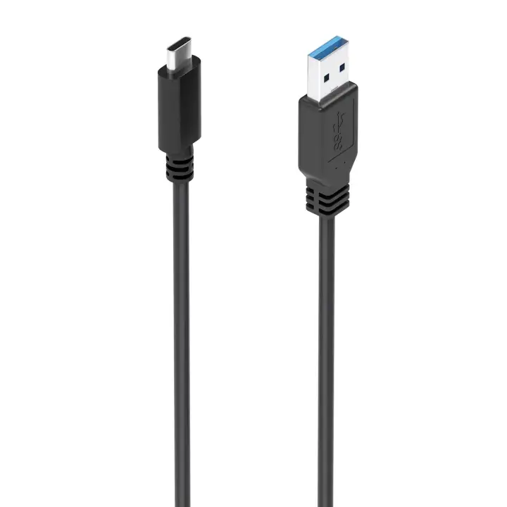 Cable USB 3.1 Gen2 10Gbps 3A, Tipo USB-C/M-A/M, Negro, 2.0m