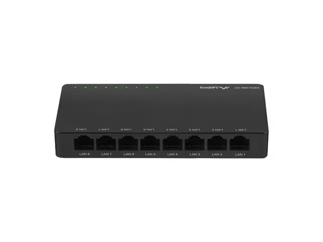 DSP2-1008-12V switch No administrado Gigabit Ethernet (10/100/1000) Negro