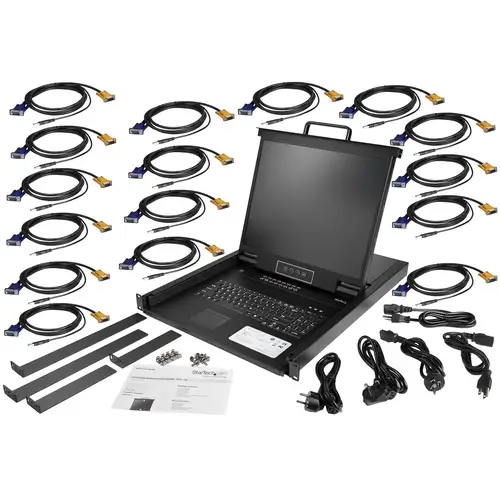 Consola KVM de 16 puertos para Montaje en Rack - Teclado QWERTY - con Cables de 1,8m - Conmutador KVM con Monitor LCD de 19" - Switch KVM LCD 1U OSD MTBF 50000 - USB + VGA - Imagen 5