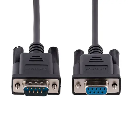 Cable 3m Serie RS232 para Módem Nulo, Crossover Cruzado Serial con Blindaje de Al-Mylar, Cable DB9 de Puerto COM Hembra a Macho Compatible con Dispositivos DTE - Imagen 4