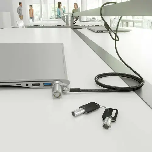 Cable de Seguridad tipo NANO con cerradura de llave para ordenador, monitor, portátil 1.5m - Imagen 6