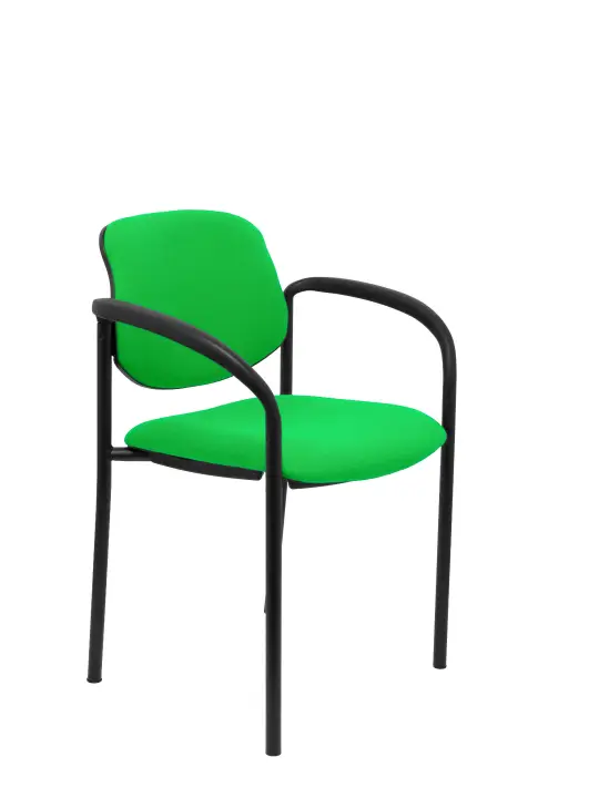 Silla fija Villalgordo bali pistacho chasis negro con brazos