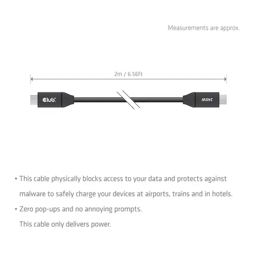 Cable USB-C® seguro de 240 W sin datos, 2 m/6,56 pies - Imagen 3