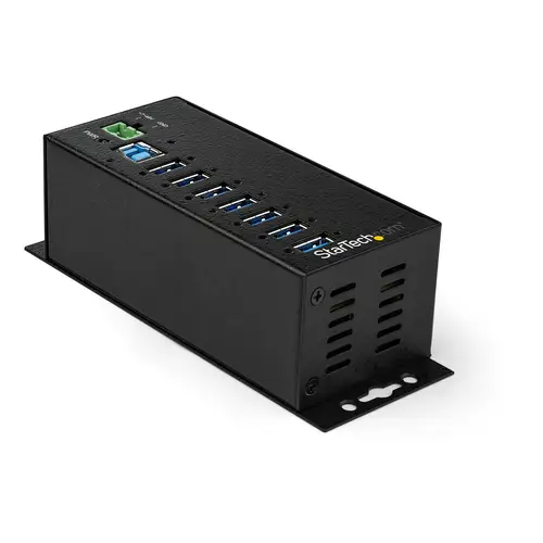 Hub Concentrador Ladrón USB de 7 Puertos con Adaptador de Corriente - con Protección ESD 350W - Hub Industrial USB 3.0 - de Pared Carril DIN o Mesa - Hub USB 3.2 Gen 1 de 5Gbps - Imagen 1