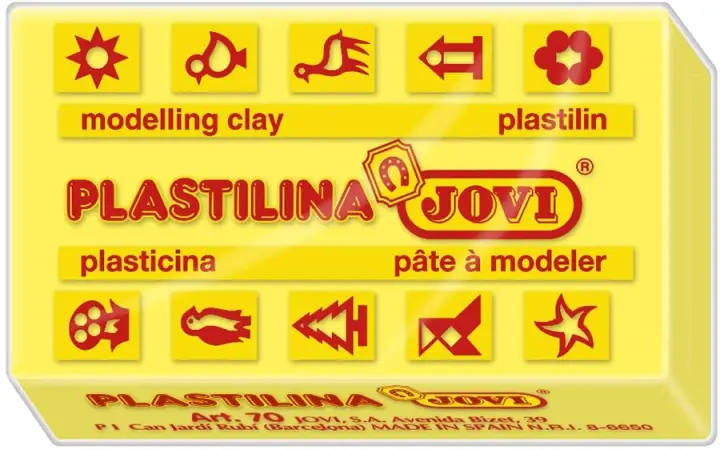 CAJA 30 PASTILLAS PLASTILINA 50 G - AMARILLO  JOVI 7002