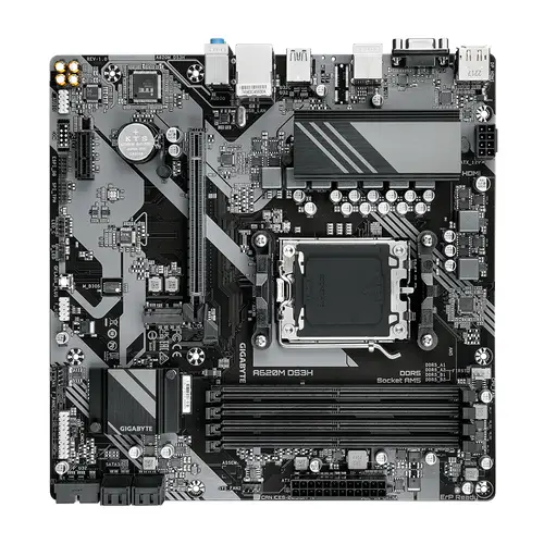 A620M DS3H Placa base - Soporta CPUs AMD Ryzen 8000, VRM digital de 5+2+2 fases, hasta 7600MHz DDR5 (OC), 1xPCIe 4.0 M.2, LAN GbE, USB 3.2 Gen 1 - Imagen 4