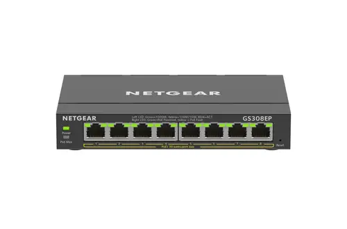 8-Port Gigabit Ethernet PoE+ Plus Switch (GS308EP) Gestionado L2/L3 Gigabit Ethernet (10/100/1000) Energía sobre Ethernet (PoE) Negro - Imagen 4