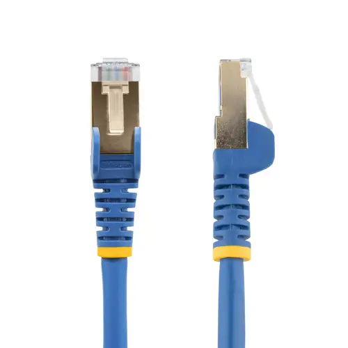 Cable de 0,5m de Red Ethernet RJ45 Cat6a Blindado STP - Cable sin Enganche Snagless - Azul - Imagen 1