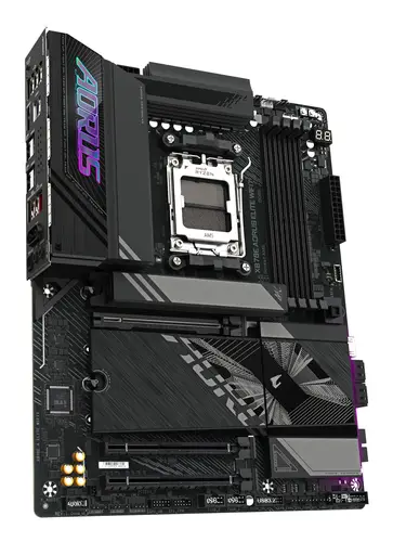 X870E AORUS ELITE WIFI7 Placa Base - Compatible con CPUs AMD Ryzen 9000, 16+2+2 fases VRM digitales, hasta 8000Hz DDR5 (OC), 3xPCIe 5.0 + 1xPCIe 4.0, Wi-Fi 7, LAN 2.5GbE, USB 4 - Imagen 3