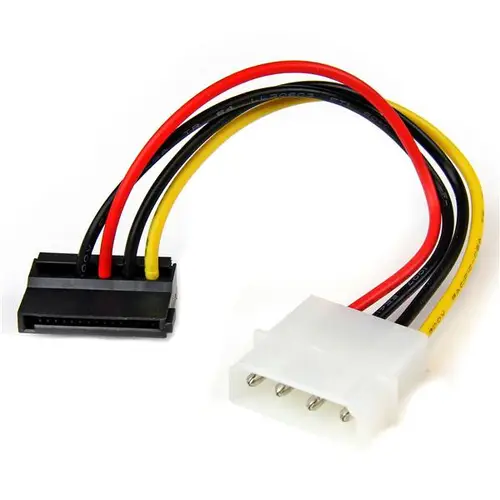 Adaptador Cable 15cm Alimentación SATA Ángulo a la Izquierda 15 Pines a 4 Pines LP4 - Imagen 1