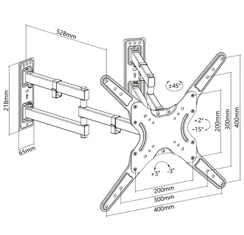 650328 Soporte esquinero de pared para TV de 23"-55 - Imagen 8