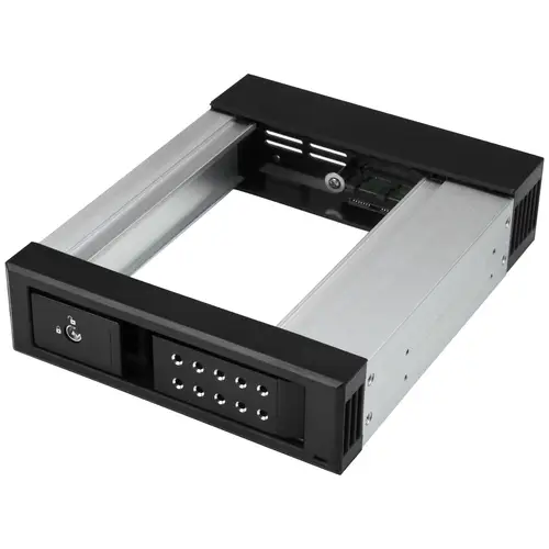 Bahía de Intercambio en Caliente sin Bandeja - de 5,25 Pulgadas a 3,5" - Bahía Removible de Disco Duro para Unidades de 3,5" SATA/SAS - de Aluminio - Imagen 1