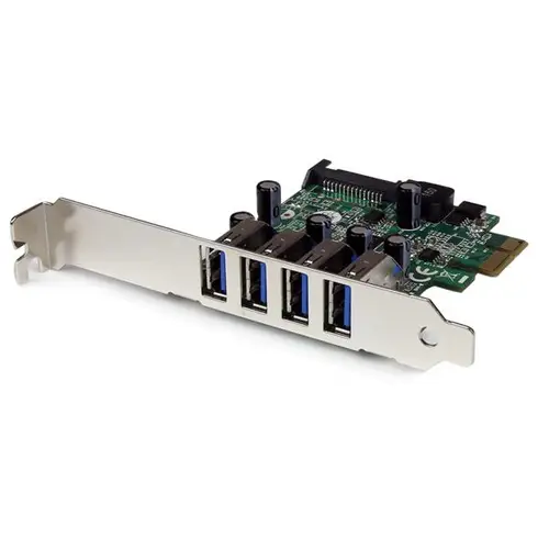 Tarjeta Adaptador PCI Express PCI-E USB 3.0 con UASP de 4 Puertos - Alimentación SATA - Imagen 1