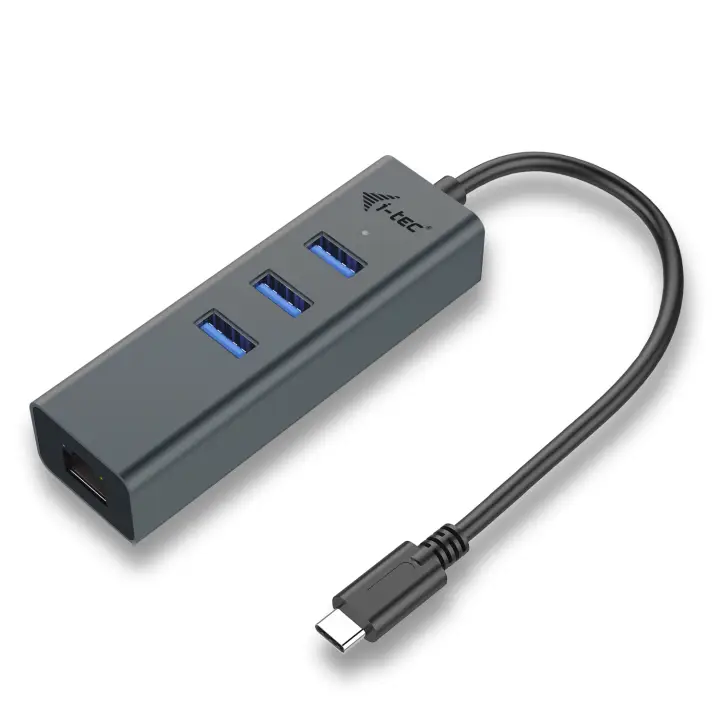 Metal USB-C HUB 3 Port + Gigabit Ethernet Adapter