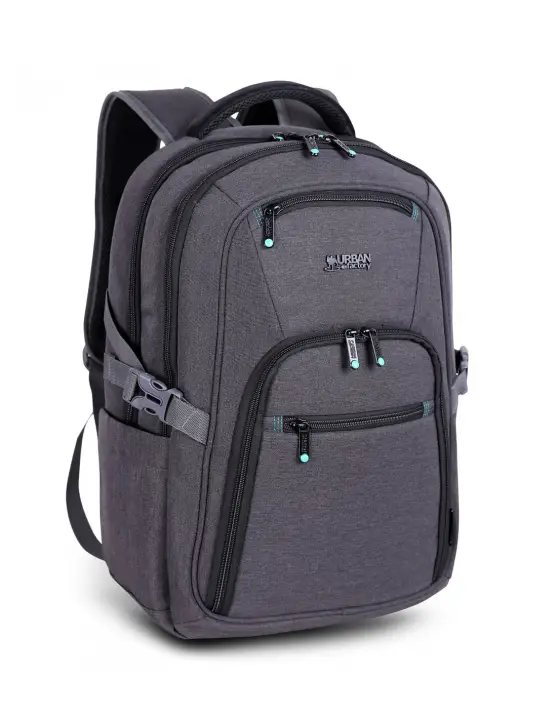 HTE17UF mochila Mochila de viaje Negro, Gris Malla, Poliéster, Plástico reciclado, Acero