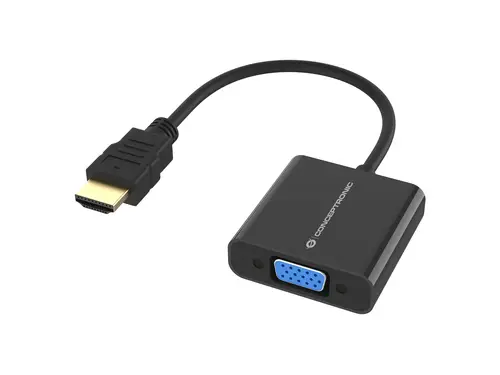 ABBY20B adaptador de cable de vídeo 0,25 m HDMI tipo A (Estándar) VGA (D-Sub) Negro - Imagen 1