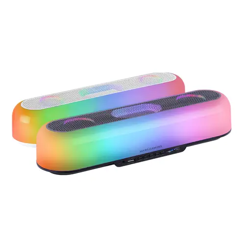 MSB-ORB, Altavoz Portátil + Barra de Sonido 20W, Iluminación Orbilight RGB 360º, Soundbar con Sistema de Triple Driver, Altavoces Gaming Bluetooth 5.3 / USB / MicroSD / AUX / FM, Negro - Imagen 1