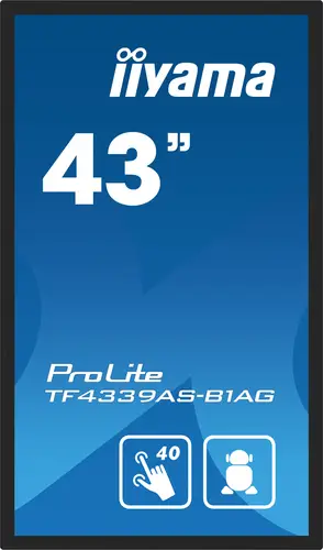 TF4339AS-B1AG pantalla de señalización Pantalla plana para señalización digital 108 cm (42.5") LED 500 cd / m² 4K Ultra HD Negro Pantalla táctil Procesador incorporado Android 24/7 - Imagen 2