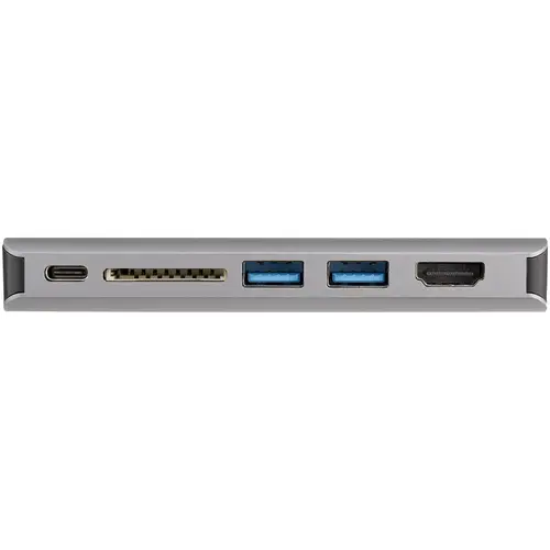 Adaptador Multipuertos USB-C - Mini Docking Station para Viajes con HDMI de 4K o VGA de 1080p - con Hub Ladrón USB 3.0 - PD de 100W - SD - Ethernet - Audio y Micrófono - Replicador de Puertos Portátil - Imagen 4