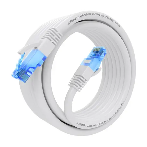 Cable De Red Latiguillo RJ45 Cat.6 UTP AWG26 CCA, Blanco, 5.0 m - Imagen 2