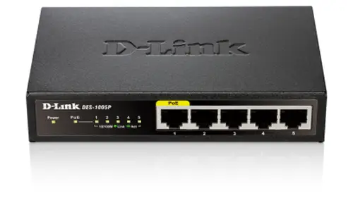 DES-1005P No administrado Fast Ethernet (10/100) Energía sobre Ethernet (PoE) Negro - Imagen 1