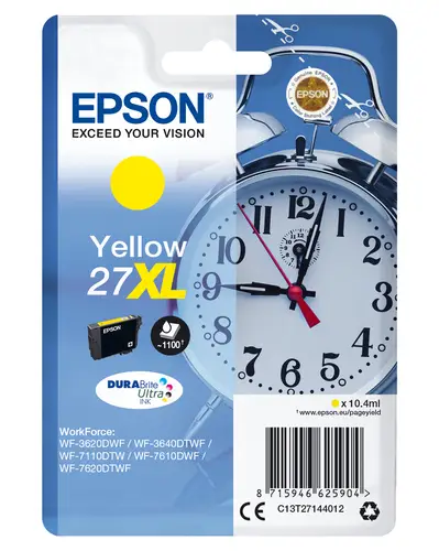 Alarm clock Singlepack Yellow 27XL DURABrite Ultra Ink - Imagen 1