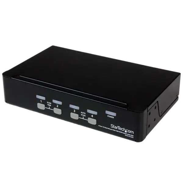 Conmutador Switch KVM 4 Puertos de Vídeo VGA USB 2.0 - 1U Rack E..