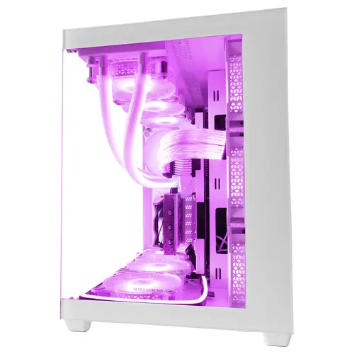 MCV4 Blanco, Torre Gaming Custom XXL E-ATX, Ventana Cristal Templado Lateral y Frontal Sin Marco, Estructura Modular Doble Cámara - Imagen 4