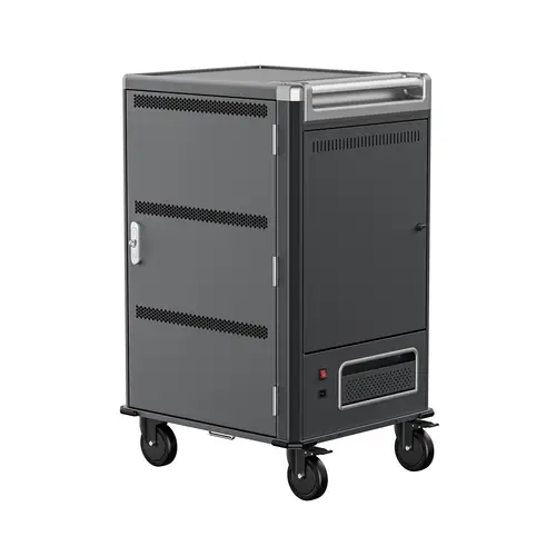 EW1701 carrito y armario de dispositivo portátil Armario de gestión y carga para dispositivos portátiles Negro, Gris - Imagen 2