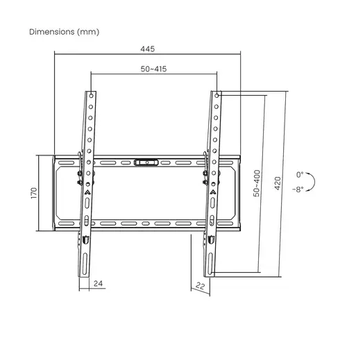 Soporte Eco Inclinable Para Monitor/TV 45Kg de 32-75", Negro - Imagen 6
