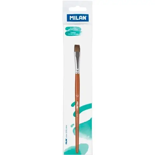 MILAN PINCEL ESCOLAR PLANO SERIE 121 Nº 12 EN BOLSITA C/COLGADOR..