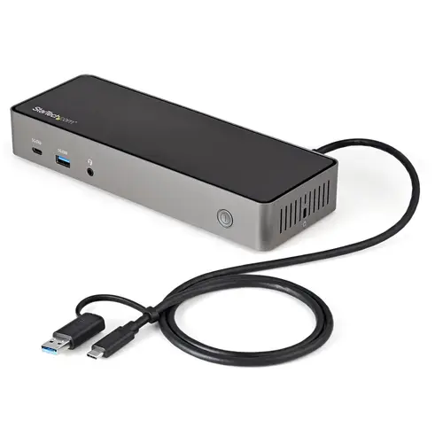 Docking Station USB-C y USB-A 10Gb - Replicador de Puertos Híbrido Universal para 3 Monitores DisplayPort y HDMI 4K de 60Hz - PD 85W - Hub Ladrón USB de 6 Puertos - Audio - Red Gigabit - Imagen 4