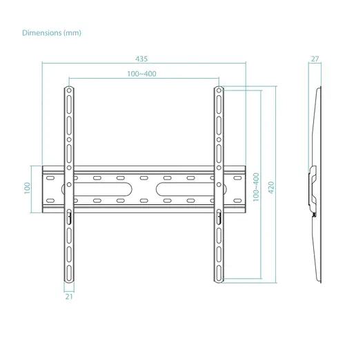 Soporte Fijo de pared para pantallas 32"- 70", Negro - Imagen 6