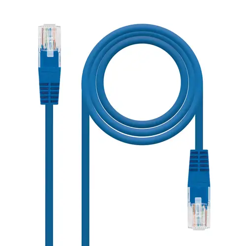 CABLE RED LATIGUILLO RJ45 CAT.6 UTP AWG24, AZUL, 0.5 M - Imagen 1