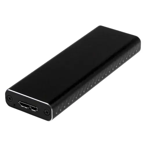 Caja USB 3.0 (5Gbps) a SSD M.2 de Aluminio con UASP - Negro - SATA NGFF M.2 con B Key y B+M Key - Caja Portátil Externa M.2 - No es Compatible con NVMe / AHCI - Imagen 1
