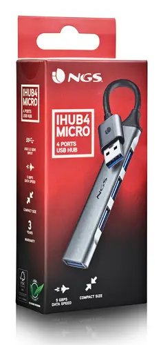 IHUB4 MICRO USB 3.2 Gen 1 (3.1 Gen 1) Type-A 5000 Mbit/s Plata - Imagen 4
